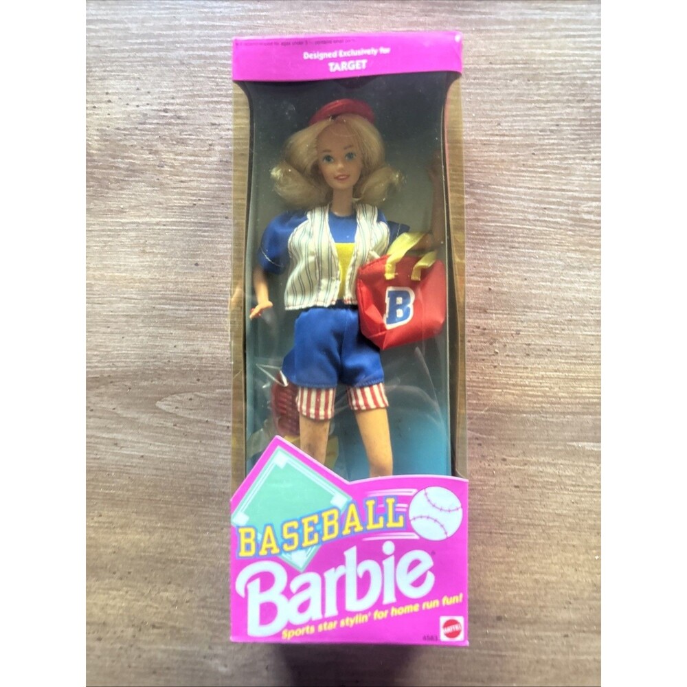 1992 Baseball Barbie Doll #4583 Target Exclusive NRFB Box Damage Mattel
